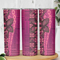 Samoan Pacific Tribal Flower Geometric Art Tattoos Skinny Tumbler Siapo Pattern Romantic Rose LT03 - Polynesian Pride