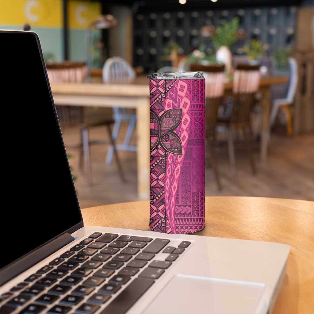 Samoan Pacific Tribal Flower Geometric Art Tattoos Skinny Tumbler Siapo Pattern Romantic Rose LT03 - Polynesian Pride