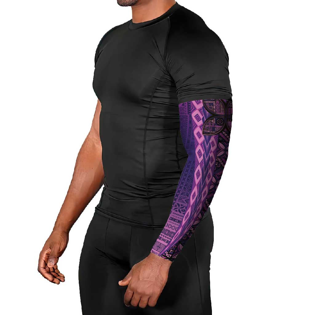 Samoan Pacific Tribal Flower Geometric Art Tattoos Arm Sleeves Siapo Pattern Purple Haze - Polynesian Pride