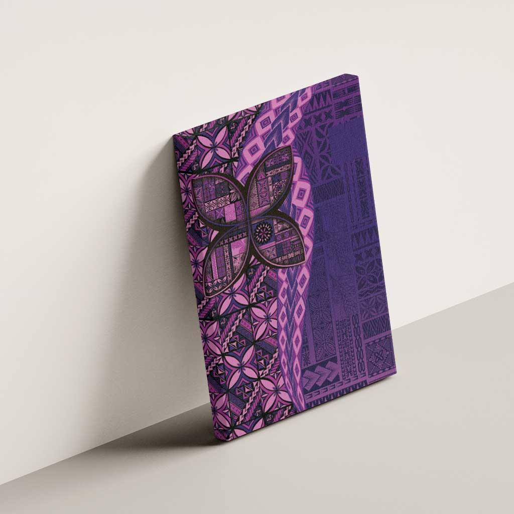 Samoan Pacific Tribal Flower Geometric Art Tattoos Canvas Wall Art Siapo Pattern Purple Haze - Polynesian Pride