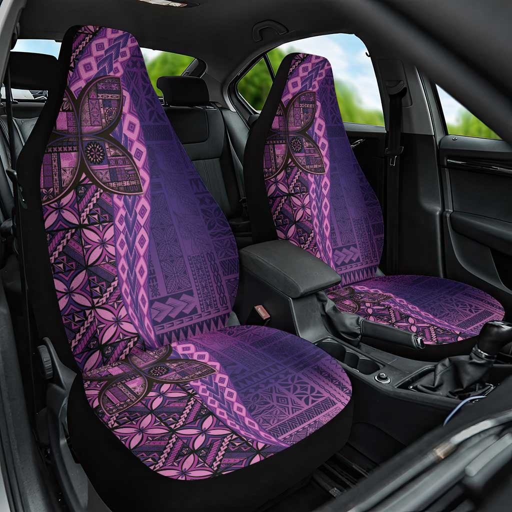 Samoan Pacific Tribal Flower Geometric Art Tattoos Car Seat Cover Siapo Pattern Purple Haze LT03 One Size Purple - Polynesian Pride