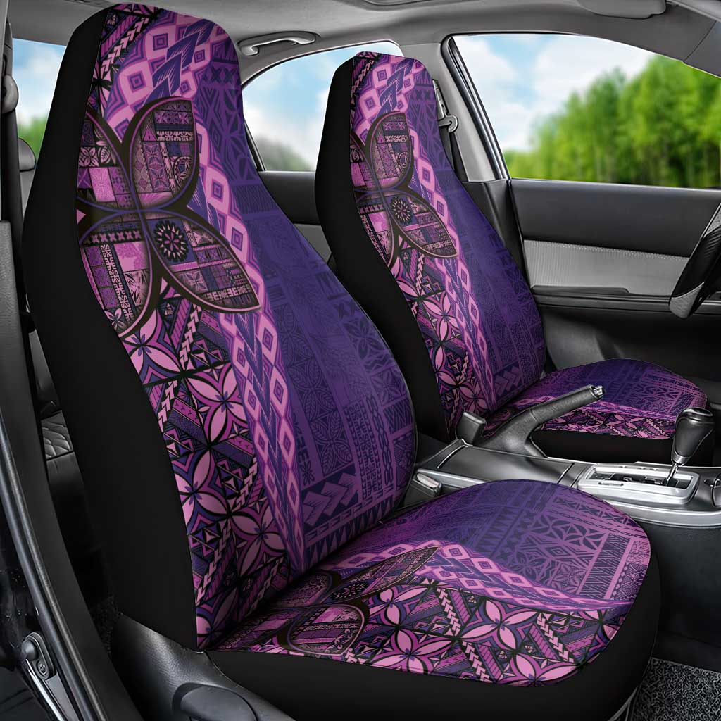 Samoan Pacific Tribal Flower Geometric Art Tattoos Car Seat Cover Siapo Pattern Purple Haze LT03 - Polynesian Pride