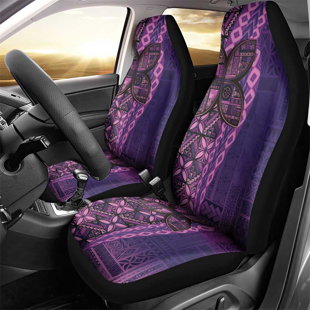 Samoan Pacific Tribal Flower Geometric Art Tattoos Car Seat Cover Siapo Pattern Purple Haze LT03 - Polynesian Pride
