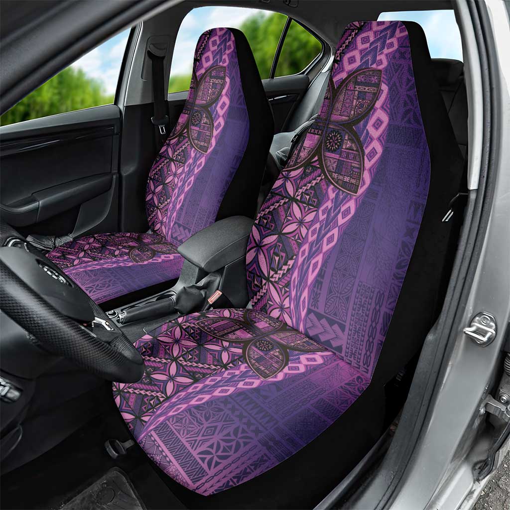 Samoan Pacific Tribal Flower Geometric Art Tattoos Car Seat Cover Siapo Pattern Purple Haze LT03 - Polynesian Pride