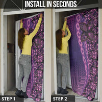 Samoan Pacific Tribal Flower Geometric Art Tattoos Door Cover Siapo Pattern Purple Haze - Polynesian Pride