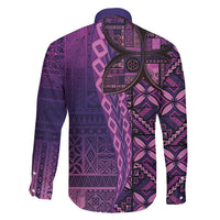 Samoan Pacific Tribal Flower Geometric Art Tattoos Family Matching Mermaid Dress and Hawaiian Shirt Siapo Pattern Purple Haze LT03 - Polynesian Pride