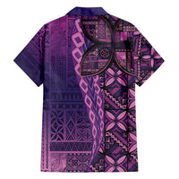 Samoan Pacific Tribal Flower Geometric Art Tattoos Family Matching Tank Maxi Dress and Hawaiian Shirt Siapo Pattern Purple Haze LT03 - Polynesian Pride