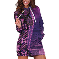 Samoan Pacific Tribal Flower Geometric Art Tattoos Hoodie Dress Siapo Pattern Purple Haze LT03 Purple - Polynesian Pride