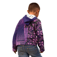 Samoan Pacific Tribal Flower Geometric Art Tattoos Kid Hoodie Siapo Pattern Purple Haze LT03 - Polynesian Pride