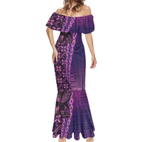 Samoan Pacific Tribal Flower Geometric Art Tattoos Mermaid Dress Siapo Pattern Purple Haze LT03 - Polynesian Pride