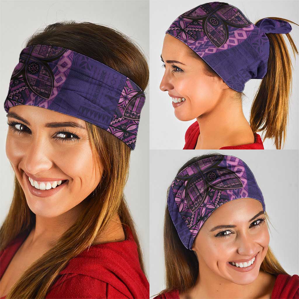 Samoan Pacific Tribal Flower Geometric Art Tattoos Neck Gaiter Siapo Pattern Purple Haze LT03