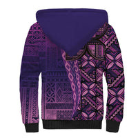 Samoan Pacific Tribal Flower Geometric Art Tattoos Sherpa Hoodie Siapo Pattern Purple Haze LT03 - Polynesian Pride