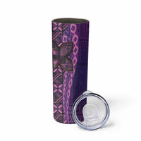 Samoan Pacific Tribal Flower Geometric Art Tattoos Skinny Tumbler Siapo Pattern Purple Haze LT03 - Polynesian Pride