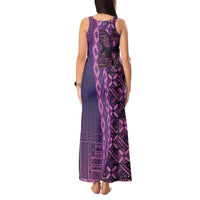 Samoan Pacific Tribal Flower Geometric Art Tattoos Tank Maxi Dress Siapo Pattern Purple Haze LT03 - Polynesian Pride