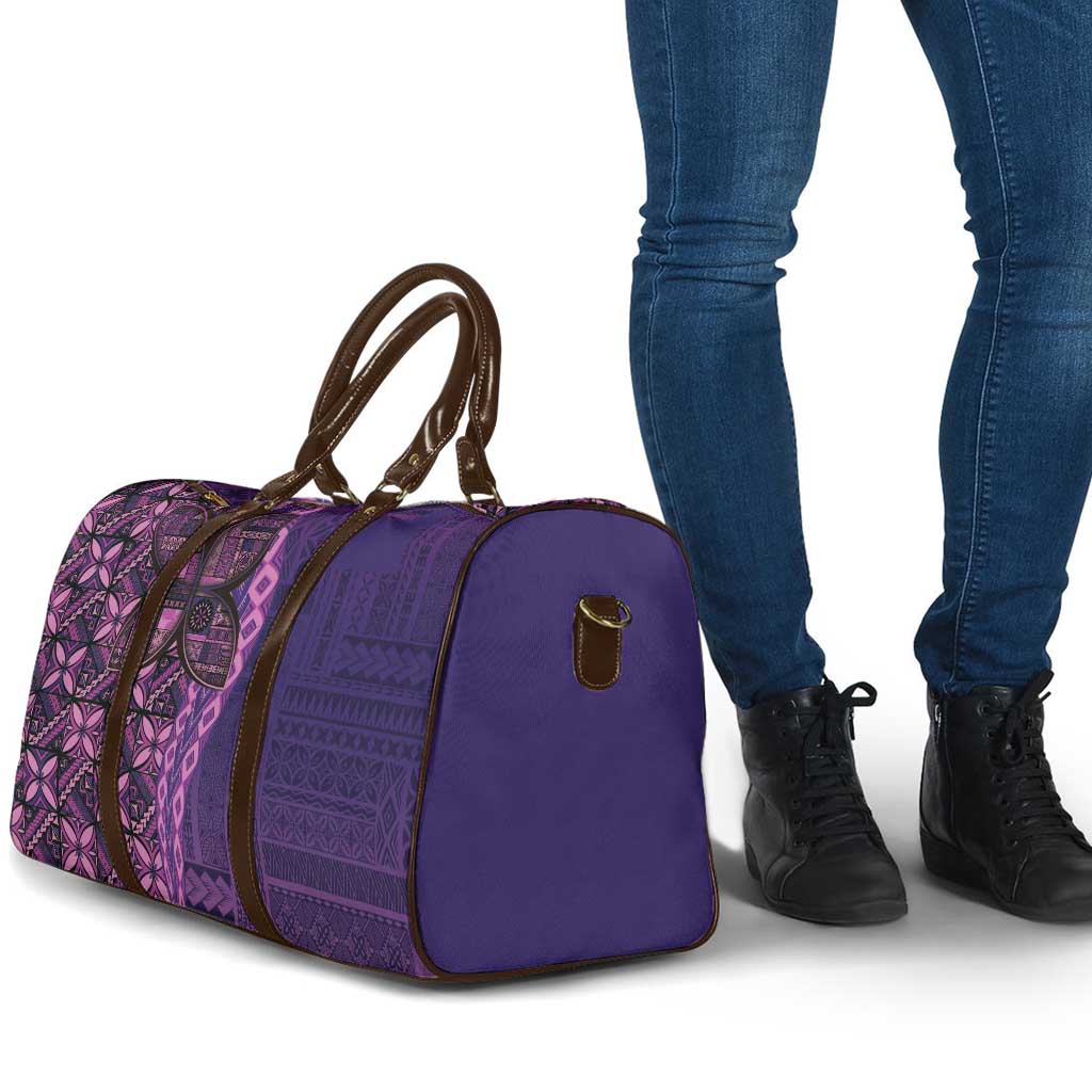 Samoan Pacific Tribal Flower Geometric Art Tattoos Travel Bag Siapo Pattern Purple Haze - Polynesian Pride