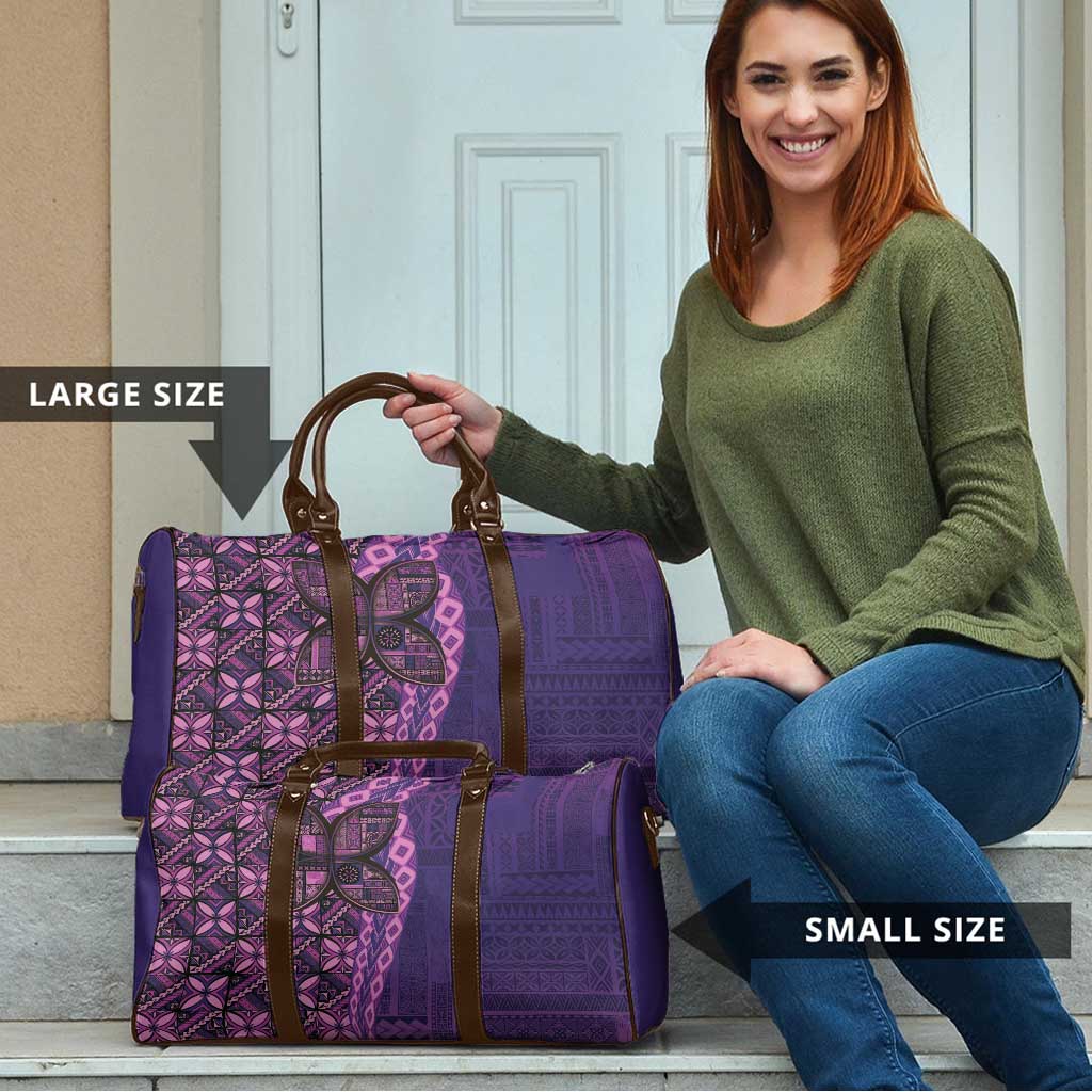 Samoan Pacific Tribal Flower Geometric Art Tattoos Travel Bag Siapo Pattern Purple Haze - Polynesian Pride