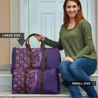 Samoan Pacific Tribal Flower Geometric Art Tattoos Travel Bag Siapo Pattern Purple Haze - Polynesian Pride