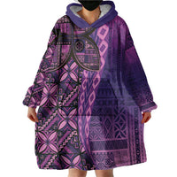 Samoan Pacific Tribal Flower Geometric Art Tattoos Wearable Blanket Hoodie Siapo Pattern Purple Haze LT03 - Polynesian Pride
