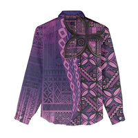 Samoan Pacific Tribal Flower Geometric Art Tattoos Women Casual Shirt Siapo Pattern Purple Haze LT03 - Polynesian Pride