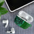 Samoan Pacific Tribal Flower Geometric Art Tattoos AirPods Case Siapo Pattern Emerald Glow - Polynesian Pride