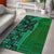 Samoan Pacific Tribal Flower Geometric Art Tattoos Area Rug Siapo Pattern Emerald Glow - Polynesian Pride
