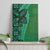 Samoan Pacific Tribal Flower Geometric Art Tattoos Canvas Wall Art Siapo Pattern Emerald Glow - Polynesian Pride
