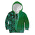 Samoan Pacific Tribal Flower Geometric Art Tattoos Kid Hoodie Siapo Pattern Emerald Glow - Polynesian Pride