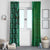 Samoan Pacific Tribal Flower Geometric Art Tattoos Window Curtain Siapo Pattern Emerald Glow - Polynesian Pride