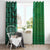 Samoan Pacific Tribal Flower Geometric Art Tattoos Window Curtain Siapo Pattern Emerald Glow - Polynesian Pride