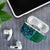Samoan Pacific Tribal Flower Geometric Art Tattoos AirPods Case Siapo Pattern Turquoise Tide - Polynesian Pride