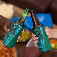 Samoan Pacific Tribal Flower Geometric Art Tattoos 4 in 1 Can Cooler Tumbler Siapo Pattern Turquoise Tide LT03 - Polynesian Pride