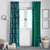 Samoan Pacific Tribal Flower Geometric Art Tattoos Window Curtain Siapo Pattern Turquoise Tide - Polynesian Pride