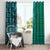 Samoan Pacific Tribal Flower Geometric Art Tattoos Window Curtain Siapo Pattern Turquoise Tide - Polynesian Pride
