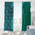 Samoan Pacific Tribal Flower Geometric Art Tattoos Window Curtain Siapo Pattern Turquoise Tide - Polynesian Pride
