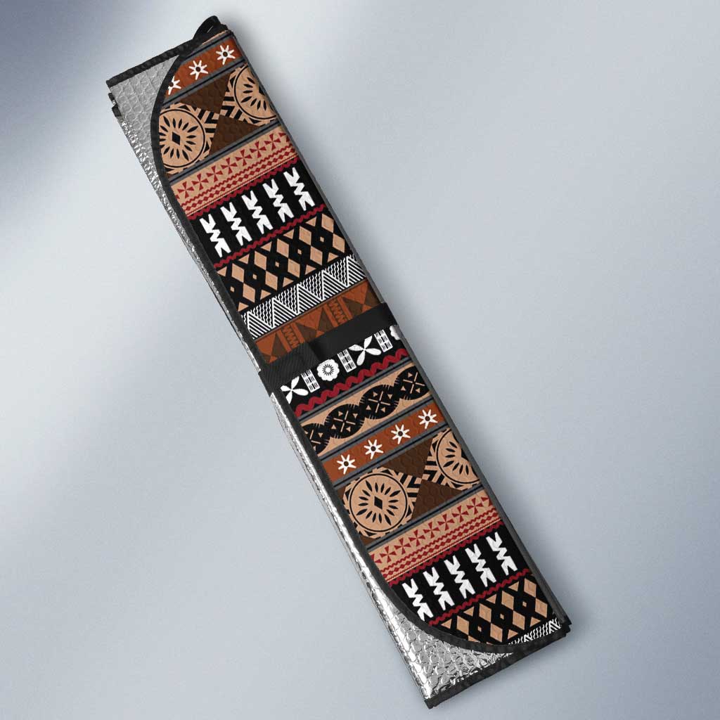 Fijian Masi Tribal Tattoos Art Pattern Auto Sun Shade Brown Color Half Style LT03 - Polynesian Pride