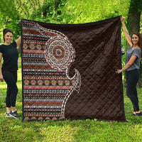 Fijian Masi Tribal Tattoos Art Pattern Quilt Brown Color Half Style LT03 - Polynesian Pride