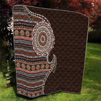 Fijian Masi Tribal Tattoos Art Pattern Quilt Brown Color Half Style LT03 - Polynesian Pride