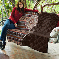 Fijian Masi Tribal Tattoos Art Pattern Quilt Brown Color Half Style LT03 - Polynesian Pride