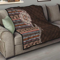 Fijian Masi Tribal Tattoos Art Pattern Quilt Brown Color Half Style LT03 - Polynesian Pride