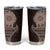 Fijian Masi Tribal Tattoos Art Pattern Tumbler Cup Brown Color Half Style - Polynesian Pride