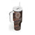 Fijian Masi Tribal Tattoos Art Pattern Tumbler With Handle Brown Color Half Style - Polynesian Pride