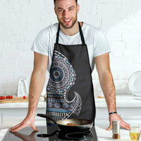 Fijian Masi Tribal Tattoos Art Pattern Apron Navy Color Half Style - Polynesian Pride