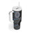 Fijian Masi Tribal Tattoos Art Pattern Tumbler With Handle Navy Color Half Style - Polynesian Pride
