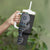 Fijian Masi Tribal Tattoos Art Pattern Tumbler With Handle Navy Color Half Style - Polynesian Pride
