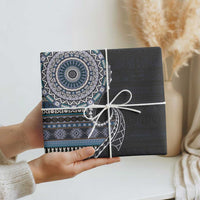 Fijian Masi Tribal Tattoos Art Pattern Wrapping Paper Navy Color Half Style - Polynesian Pride