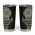 Fijian Masi Tribal Tattoos Art Pattern Tumbler Cup Green Color Half Style - Polynesian Pride