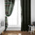 Fijian Masi Tribal Tattoos Art Pattern Window Curtain Green Color Half Style - Polynesian Pride