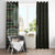 Fijian Masi Tribal Tattoos Art Pattern Window Curtain Green Color Half Style - Polynesian Pride