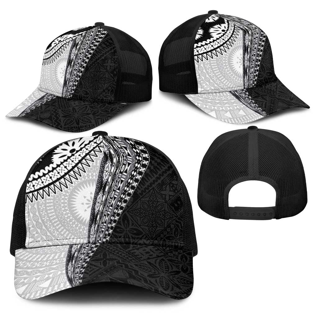 Fijian Masi Tattoos Baseball Net Cap with Tapa Tribal Pattern - Polynesian Pride