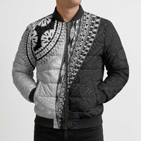 Fijian Masi Tattoos Bomber Puffer Jacket with Tapa Tribal Pattern LT03 - Polynesian Pride